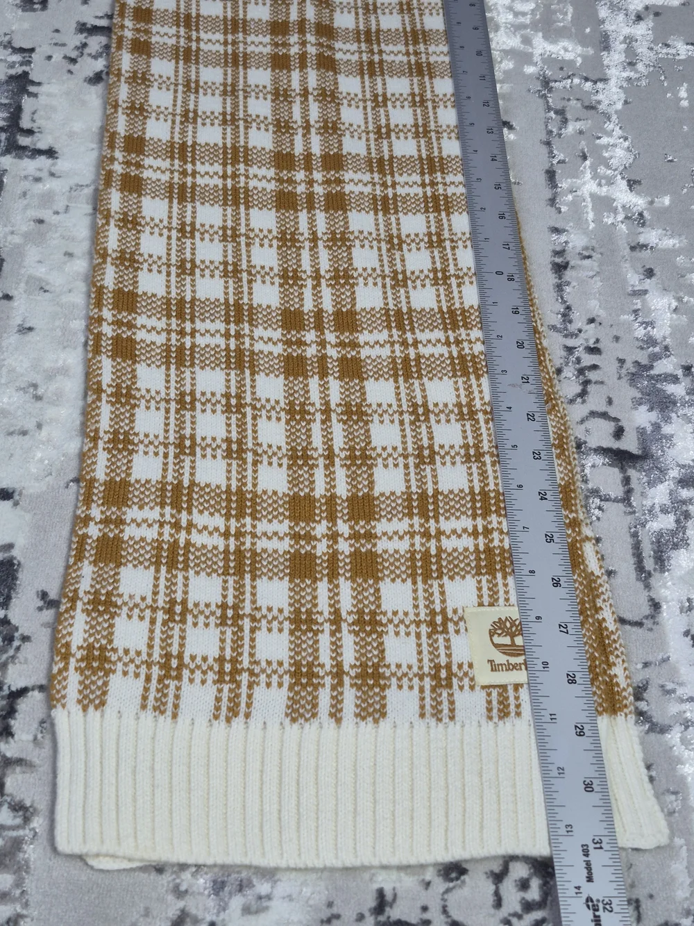 Timberland Scarf UNISEX One Size Brown Plaid Knit  Winter Cold Weather New